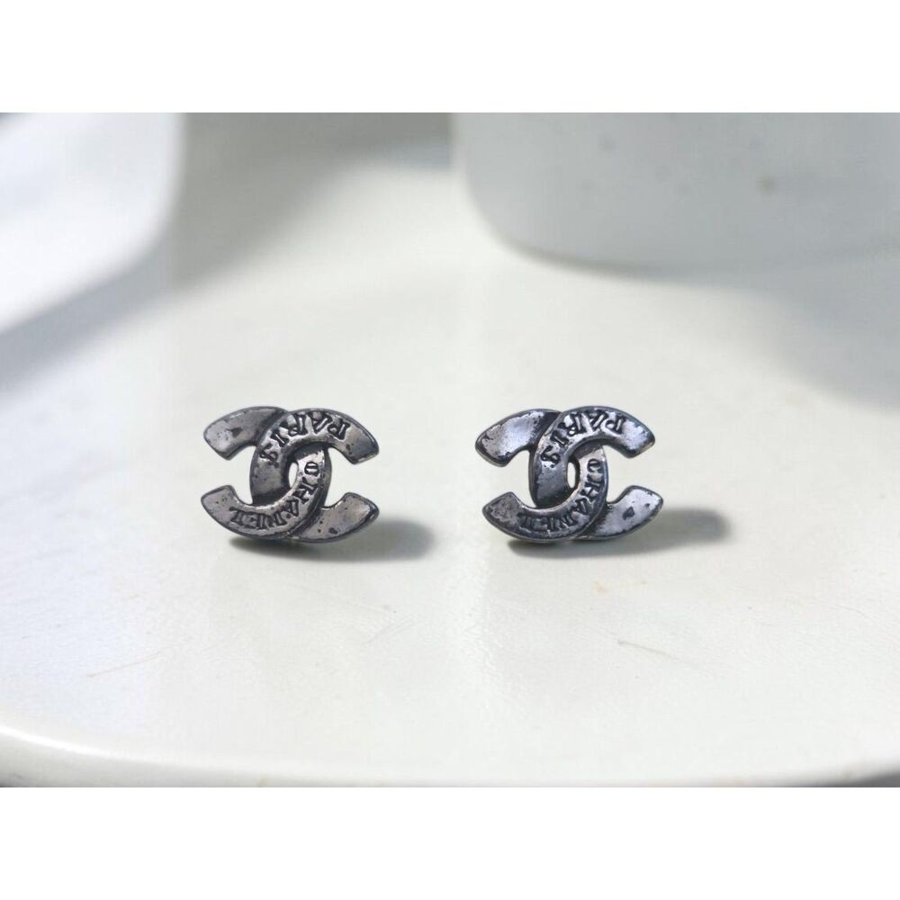 Chanel Vintage 1999 Spring (99P) CC Logo Stud Earrings Entrupy verified COA